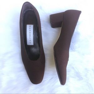 Bandolino 7.5 Brown Textured Knit Pump Heel